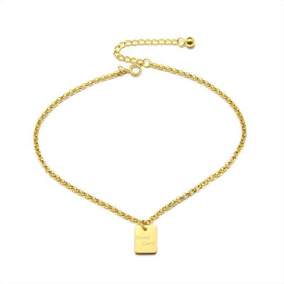 China FASHIONABLE Luxury Gold Chains Anklet For Women Man, Charming Stainless Steel Foot Jewelry, Good Lucky Letter Anklets Wholesale for sale