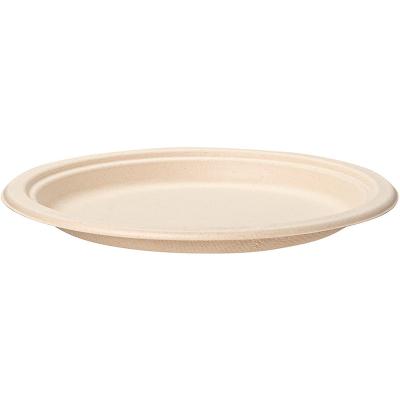 China 9 disposable economic degradable economical design paper plate the natural bagasse dish for sale