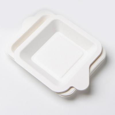 China Good Sealing Creativity 8 in Good Sealing Rectangular Sugarcane Bagasse Pulp Dish for sale