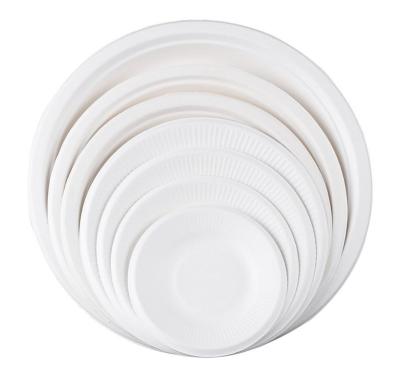 China Good Design 7 in Disposable Biodegradable Bagasse Paper Sugarcane Bagasse Disposable Plate for sale