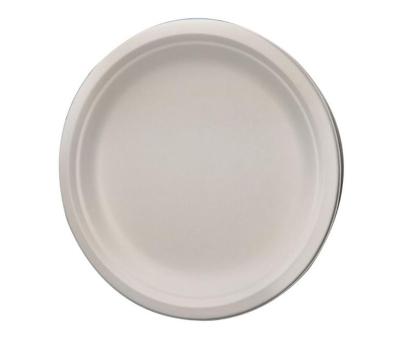 China Oil Repllent Bagasse Oval Compostable Embossed Disposable Dish 26.5*20cm Oil Proof for sale