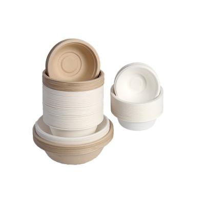 China Eco - Friendly Outdoor Portable Disposable Sugar Cane Round Socket Way Bowls for sale