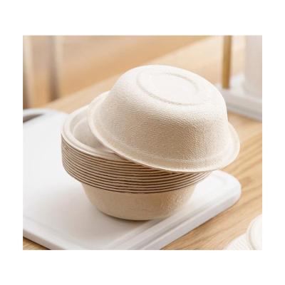 China No Leaking Custom Shape 350ml Biodegradable White Bagasse Sugarcane Paper Bowl Disposable for sale