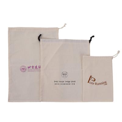 China Recyclable High promotional gift dust shopping packaging drawstring bags lightweight cotton canvas drawstring bags for sale