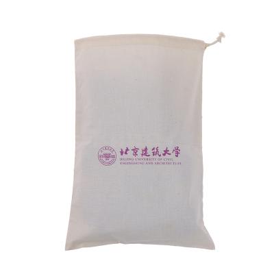 China Recyclable Good fabric gift bags drawstring custom logo souvenir gift drawstring pocket organic cotton draw string drawstring bags for sale