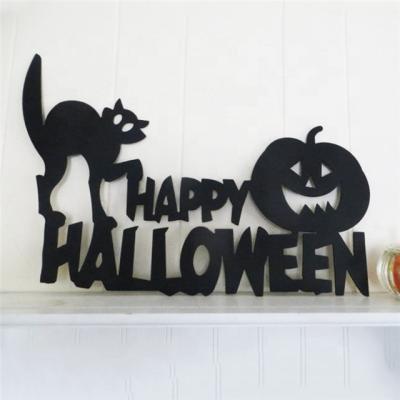 China Beautiful Custom Happy Holiday Letters Metal Yard Art Halloween Garden Decoration Halloween Theme Party Ornaments Metal Garden Stake for sale