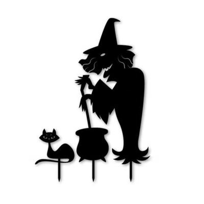 China Custom Beautiful Evil Witch Metal Yard Art Halloween Garden Decoration Halloween Theme Party Ornaments Metal Garden Stake for sale