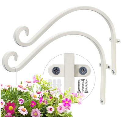 China Modern Flower Lamps Stand Wall Hanging Hook Basket Hanging Basket Frames Outdoor Garden Plant Hanger for sale