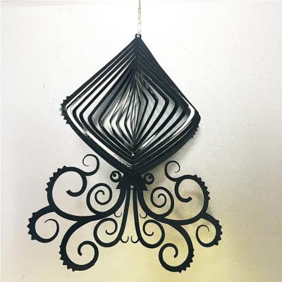 China Art Decor Factory Direct Sales Garden Decorative Wind Spinner 3d Stainless Steel Garden Metal Wind Spinners Pendant Wind Spinner for sale