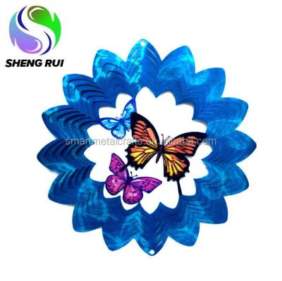 China Worldwide Wind Spinner Butterfly Designer Multicolor 3D Hanging Wind Spinner Ornament for sale