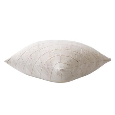 China Square White Anti-Decubitus Sofa Pillow Cover Knitted Sofa Cushion Cover Tile Blanket for sale