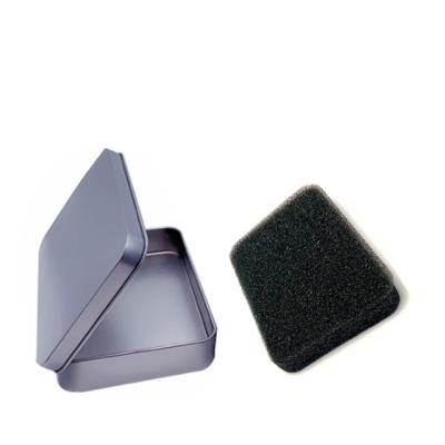 China Durable Hinge Tin Box With Sponge Insert MOQ 50pcs Rectangle Nail Clipper Set for sale