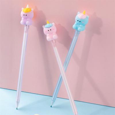 China 2022 normal product hot selling rainbow unicorn gel pen kawaii cool student small writing pen cute stationery for sale