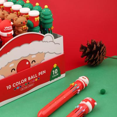 China Cute Christmas Carnival Ten-color Hand Counting Pen Ball Pens For Kids Gift for sale