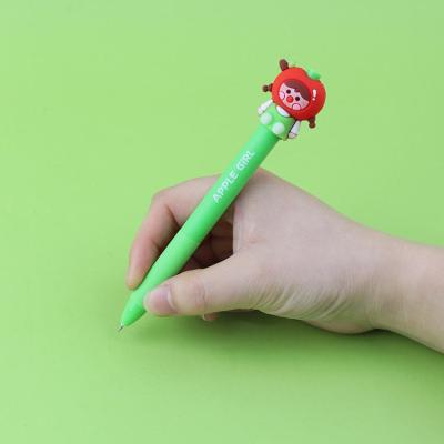 China High Quality Normal Fruit Girl Press Pen With Custom Logo School Supplies For Kids Cute Ball Pen Stationery for sale