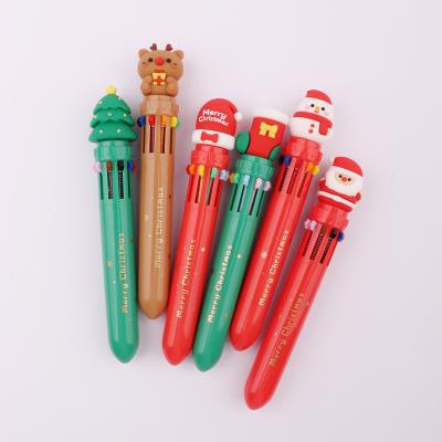 China Cute Christmas Carnival Ballpoint Pen Multiple 10 Colors Ball Pens For Kids Gift School Office Supplies Stationery Hand Account for sale