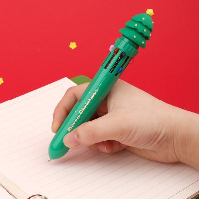 China Cute Christmas Carnival Ten-color Hand Counting Pen Ball Pens For Kids Gift for sale