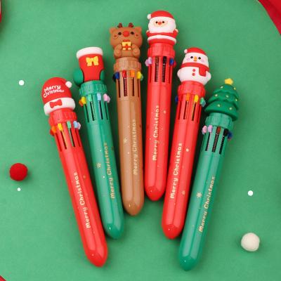 China Cute Christmas Carnival Ten-color Hand Counting Pen Ball Pens For Kids Gift for sale