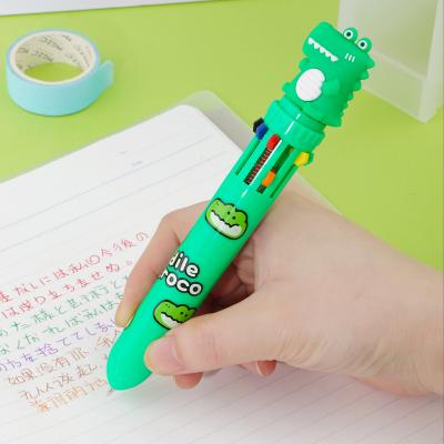 China Small Cute Cute Crocodile Ballpoint Pen Multiple 10 Colors Ball Pens For Kids Gift Cute Hand Count for sale