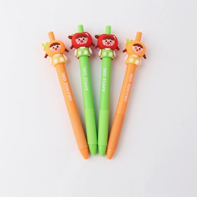 China Small And Cute Student Writing Normal Press Pen Fresh Fruit Girl Pen for sale