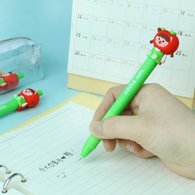 China Small And Cute Student Writing Normal Press Pen Fresh Fruit Girl Pen for sale