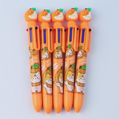 China Wholesale Cute Orange Cat Ballpoint Pen Multiple 6 Colors Ball Pens For Kids Gift School Office Supplies Stationery Hand Account for sale