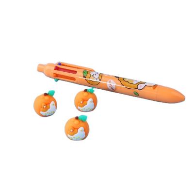 China Wholesale Cute Orange Cat Ballpoint Pen Multiple 6 Colors Ball Pens For Kids Cute Gift Hand Count for sale