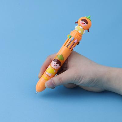 China Cute Fruit Girls Ballpoint Pen Multiple 10 Colors Ball Pens For Kids Gift Cute Hand Count for sale