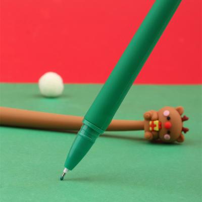 China Small and cute soft silicone normal cute Christmas fashion pen cool pen student writing shake for sale