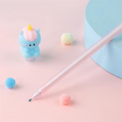 China Normal Custom Logo Fresh Student Writing Pen With KUKI Brand Rainbow Gel Pen With Unicorn Pen Supplies Stationery for sale