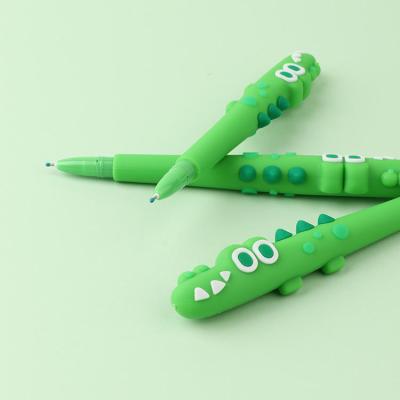 China Normal Cute Green Crocodile Gel Pen For Student School Supplies Stationery Girl Gift Pens for sale