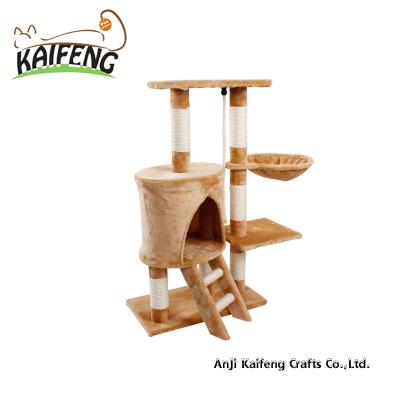 China Luxury High Quality Viable Cat Tree House Wooden Kennel from Cat Tower New Soft Pet for sale