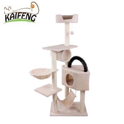 China Viable Variety Style Wooden Cardboard Cat House Tree Indoor, Cat Tree Scratcher Tower Wholesale for sale