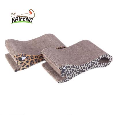 China Kf Sustainable Stocked Corruagted Cat Scratching Lounge Bed Manufacturer, High Density Scratcher Pet Toys New Board With Catnip for sale