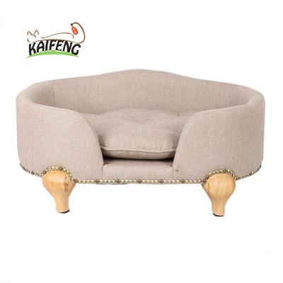 China New Style KF8502 Sustainable High Quality Canvas Fabric Soft Dog Sofa Dog Bed for sale