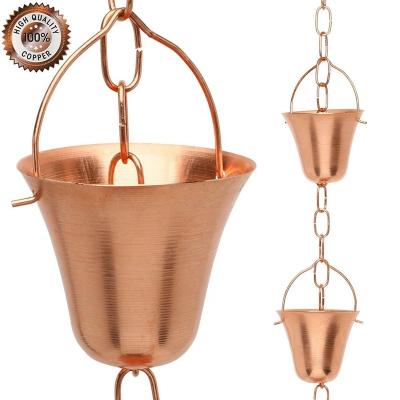 China Outdoor Solid Copper Gutter Rain Metal Door Outlet Outlet Rain Chain Copper Chain for sale