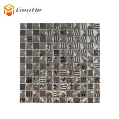 China Luxury white square parquet wholesale high quality shinning silver mirror glass mosaic for sale