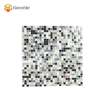 China 308*308mm Modern Square Crystal Glass Decoration Diy Mini Mosaic Indoor Resin And Glass for sale