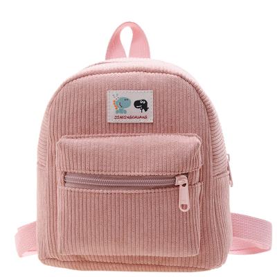 China Others Ready To Ship In Stock High Quality Kids Backpack Toddlers Bag Custom Woven Tag Corduroy Backpack for sale