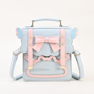 China Wholesale Cheap Ita Backpack For Girls Clear Window Fashion Ladies Pins Display Bag for sale