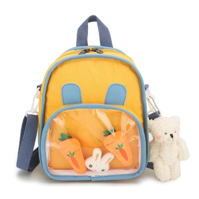 China Hot Sale Clear School Window Backpack Toddlers Doll Clear Space Nylon Window Ita Bag For Kindergarten Students for sale