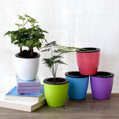 China Modern Hot Selling Plastic Auto Amazon Flower Pot Small Plant Pot Planter Pot Watering Pot for sale