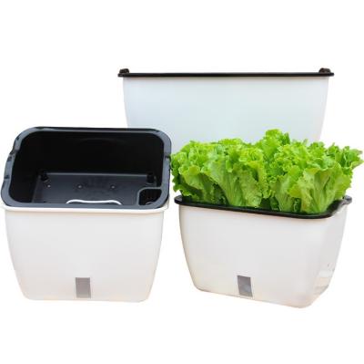 China Medium Size Modern Self Watering Planter Pot Balcony Flower Pot Automatic Lazy Pot for sale