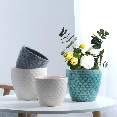 China China Factory Modern Simple Decorative Ceramic Flower Pots Planter White Ceramic Pots for sale