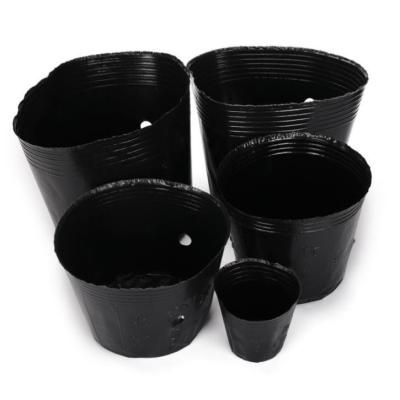 China Modern Hot Selling Black Nutrition Flower Plastic Soft Pot PE Material Amazon Nursery Pot for sale