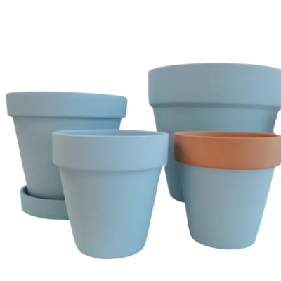 China CLASSIC wholesale cheap plants garden fashion clay pots flower small blue round clay pot for sale