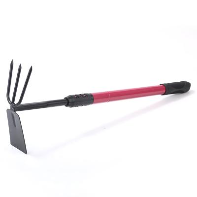 China Wholesale A3 Carbon Steel Longer Handle Hoe Rake Garden Double Head Gardening Digging Harrow for sale