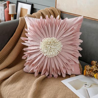 China Modern Simple Three-dimensional Decoration PASSIONATE Flower Sofa Sushion Sunflower Hug Pillowcase for sale