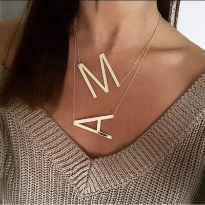 China Bridesmaid Gift Jewelry Gold Initial Letter Personalized Pendant Necklace CLASSIC for sale