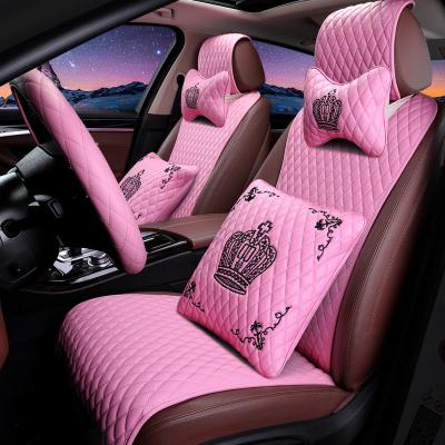 China Fan Club SUV Car Seat Covers Full Leather Car Cushion Ladies Small Size Cartoon Car Hot Drilling Cover for sale